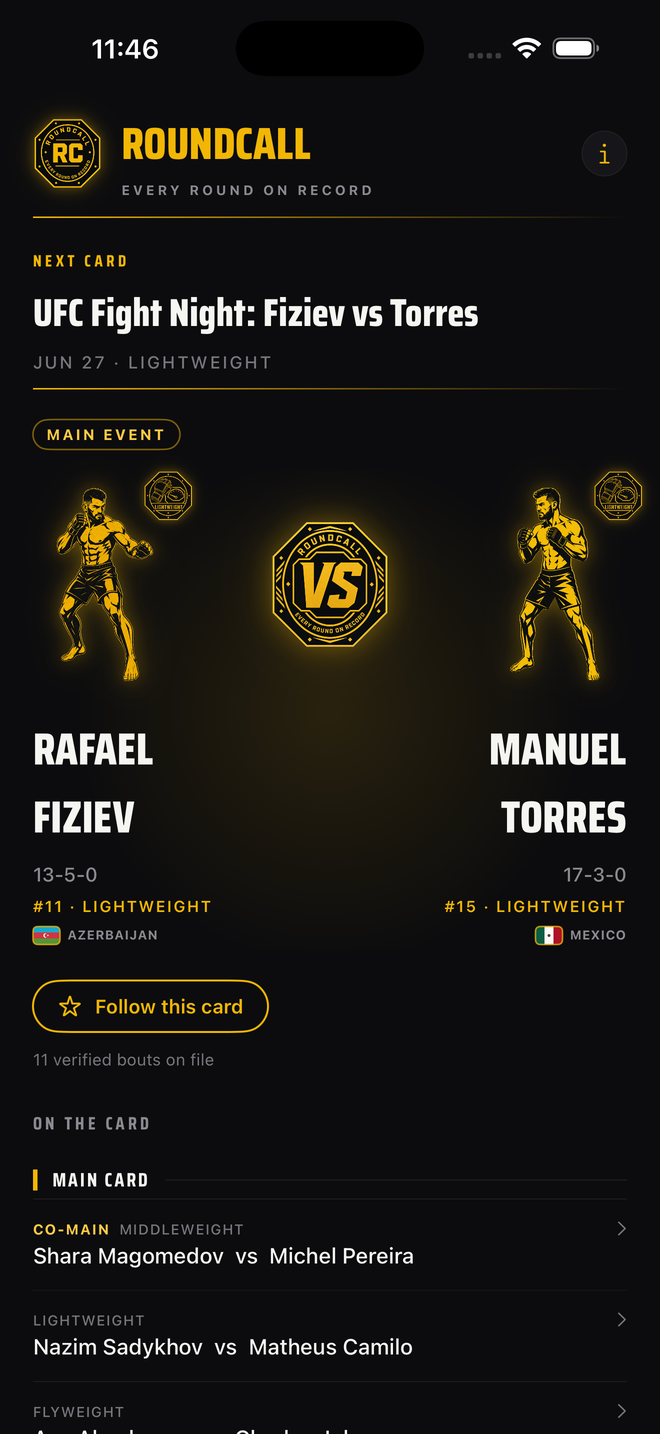 ROUNDCALL home — fight week and the main event